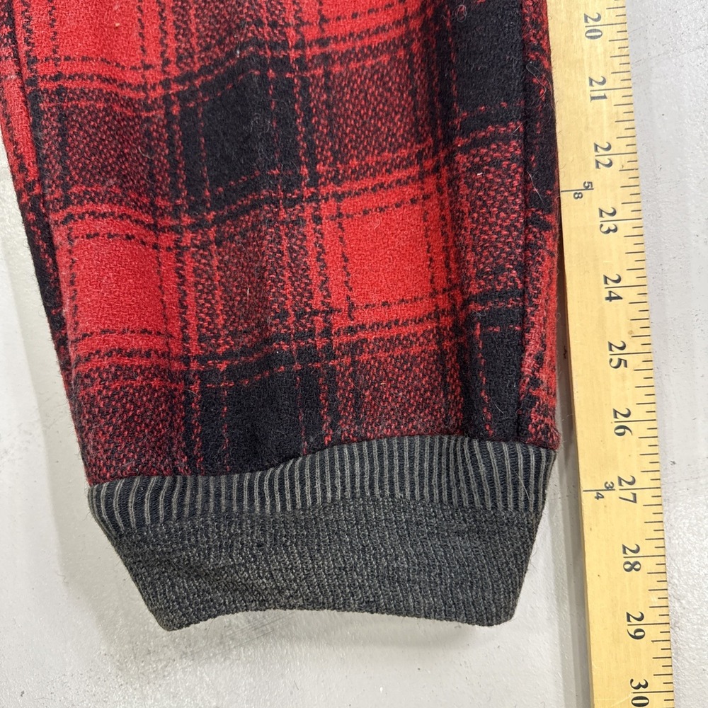 Vintage Woolrich Hunting Pants Mens 34 Red Black Buffalo Plaid Wool Heavy - Picture 5 of 5
